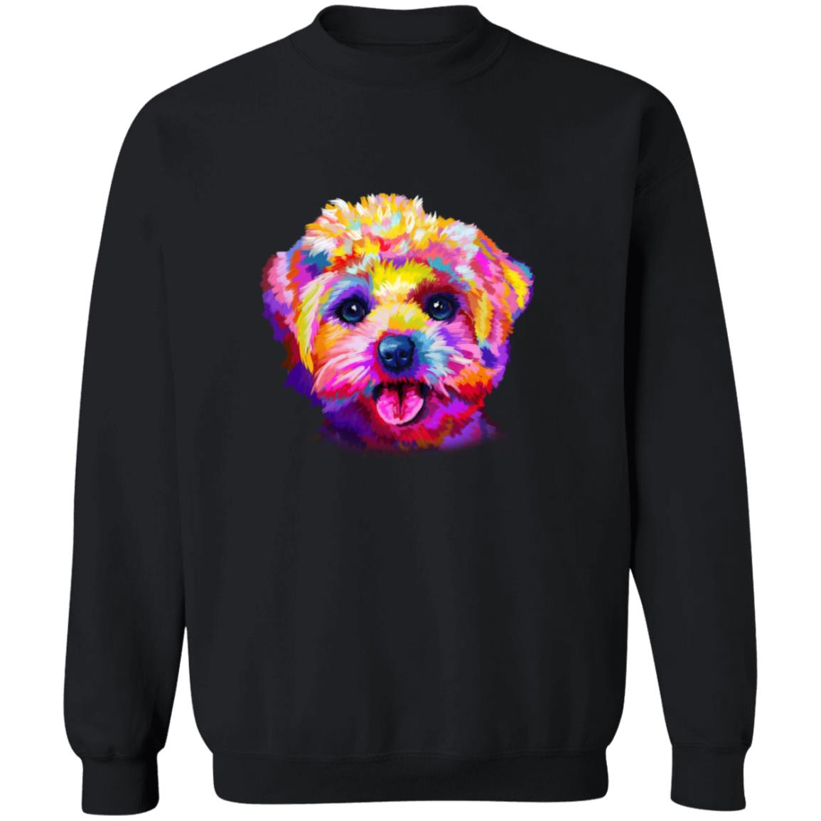 Abstract Bichon Frise dog Unisex Crewneck Sweatshirt with expressive splashes-Family-Gift-Planet