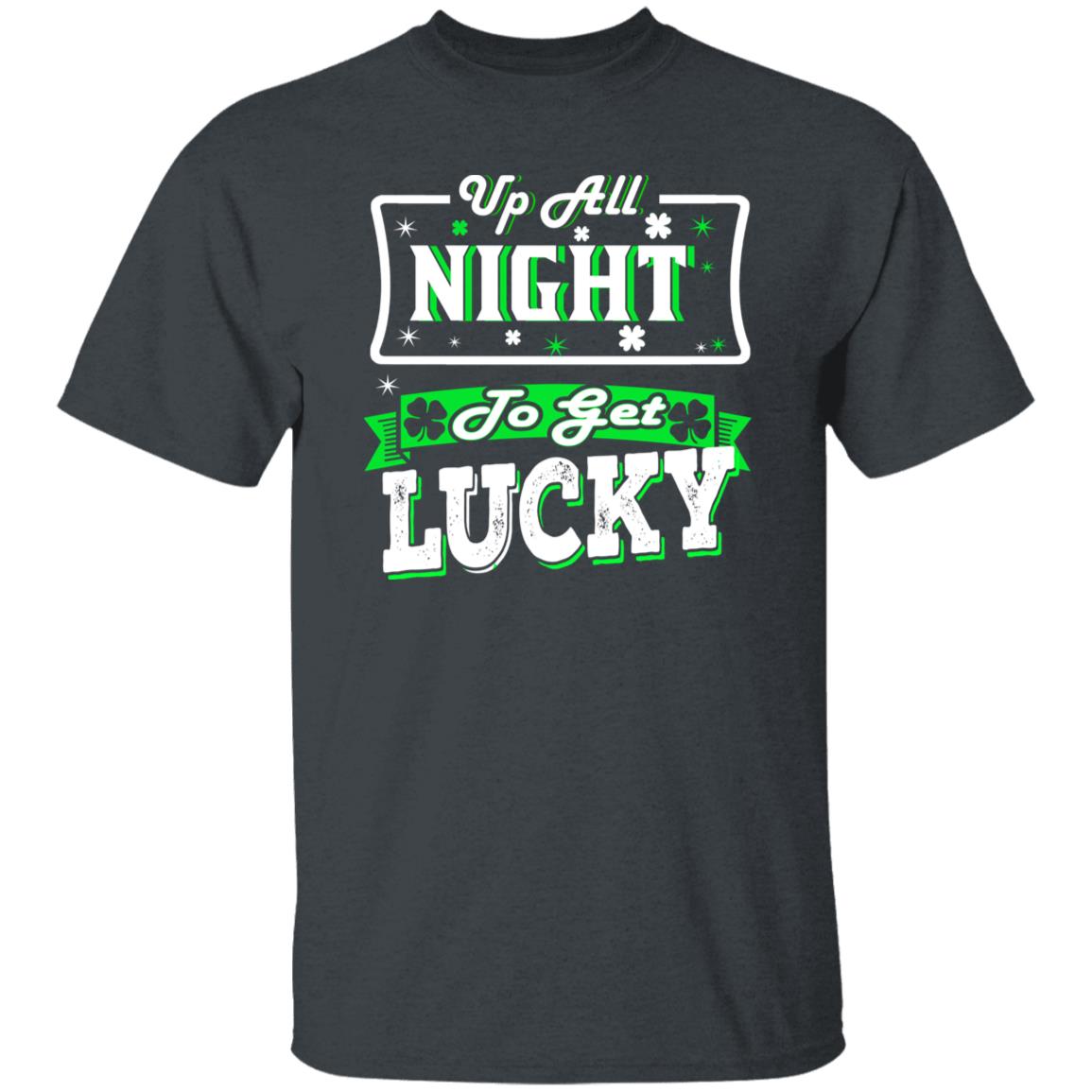 Up all night to get lucky St Patrick Day Unisex t-shirt 4XL 5XL 6XL Irish Green-Dark Heather-Family-Gift-Planet