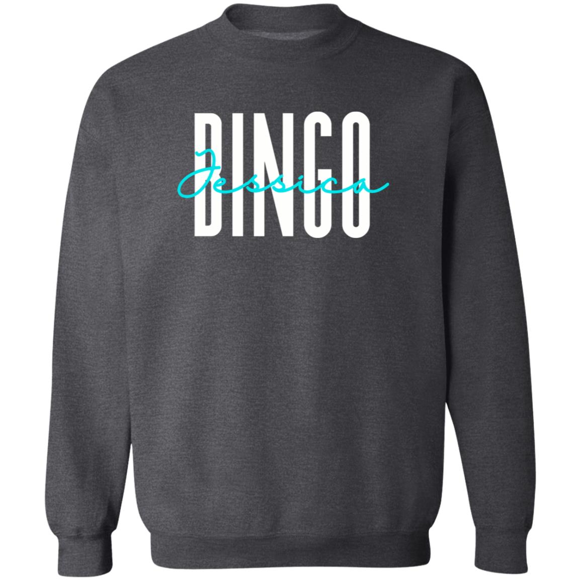 Personalized Bingo Unisex Sweatshirt Custom name Bingo player Sand Black Dark Heather-Family-Gift-Planet