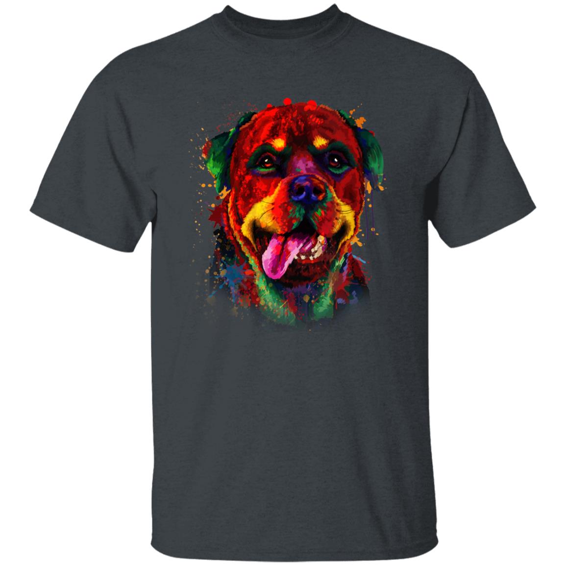 Watercolor painting Rottweiler dog Unisex shirt S-2XL black navy dark heather-Dark Heather-Family-Gift-Planet