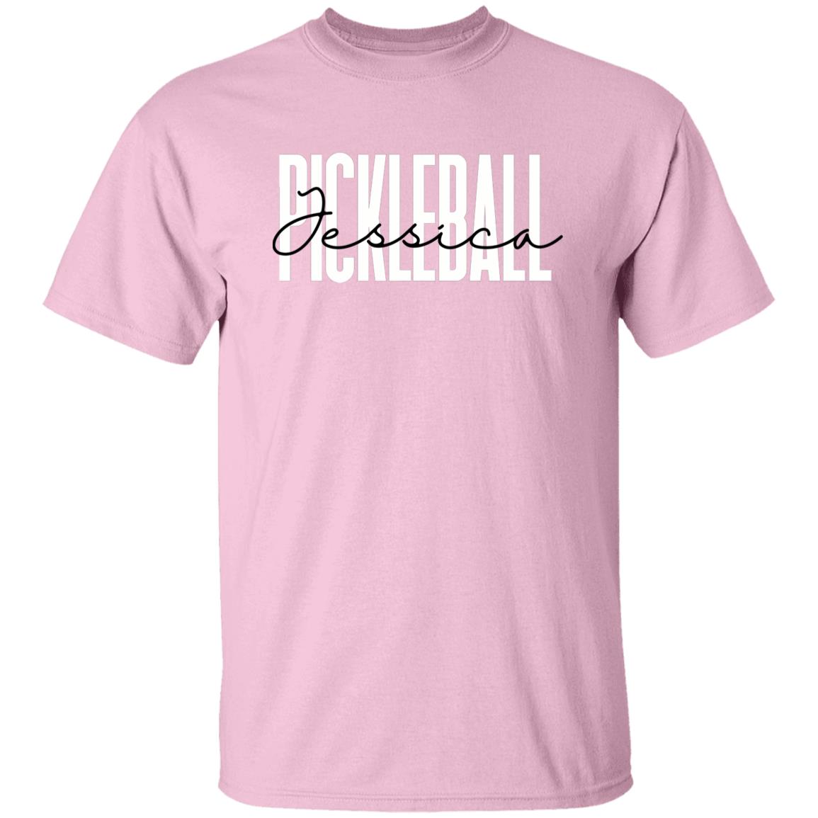 Personalized Pickleball T-shirt gift Custom Pickleball player Pickleball coach Unisex Tee Sand Pink Light Blue-Family-Gift-Planet