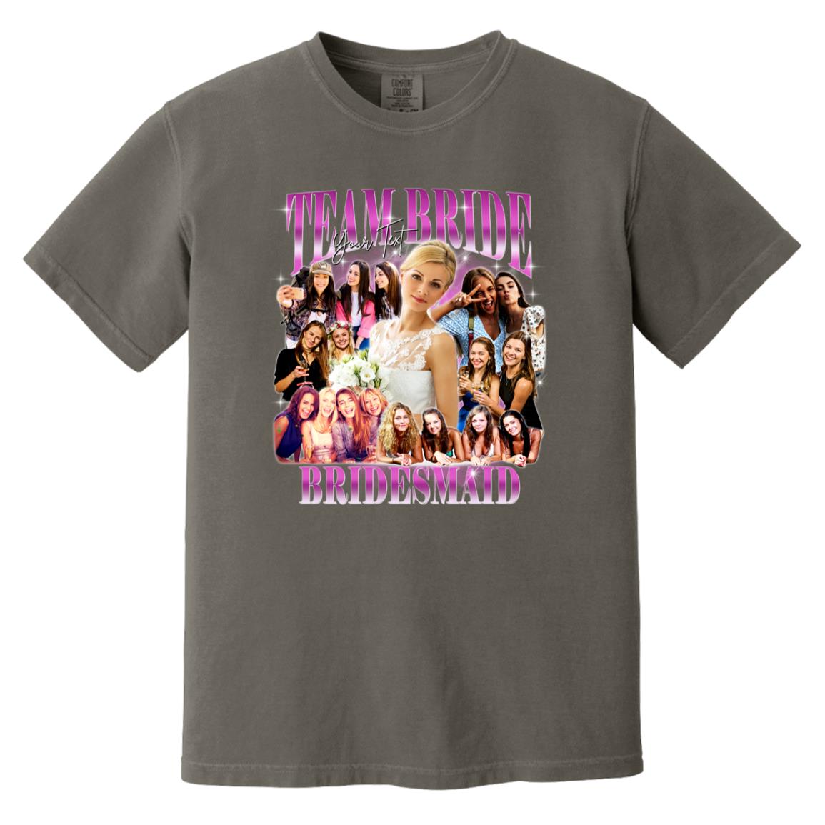 team bride Custom Comfort Colors Unisex T-Shirt Personalized bootleg rap tee-Pepper-Family-Gift-Planet