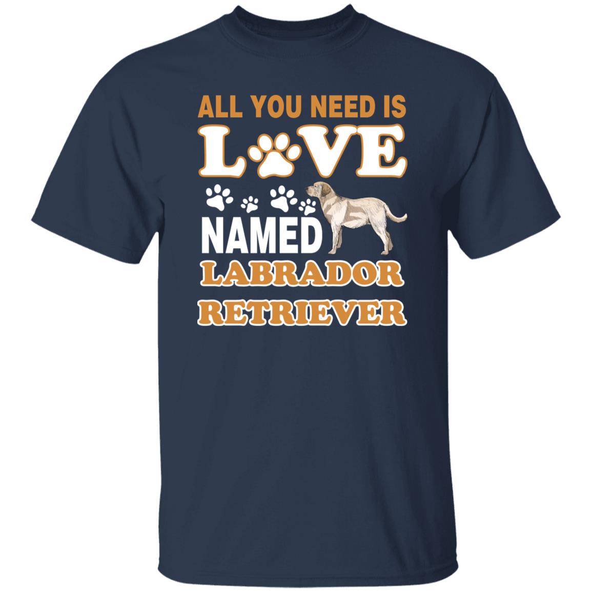 All you need is Labrador retriever Unisex t-shirt gift black navy dark heather-Family-Gift-Planet