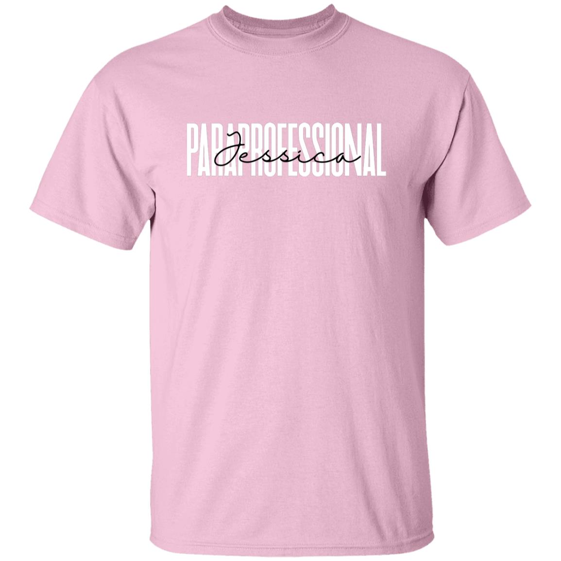 Personalized Paraprofessional T-shirt gift Licensed Teacher Unisex Tee Sand Pink Light Blue-Family-Gift-Planet