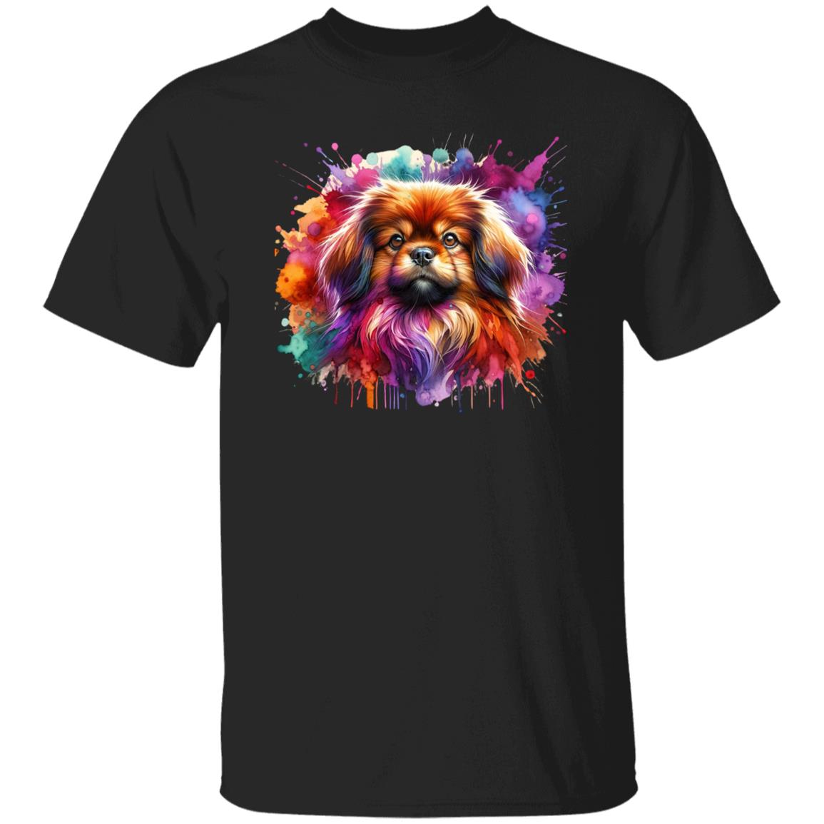 Tibetan Spaniel dog mom Color Splash Unisex T-shirt Black Navy Dark Heather-Family-Gift-Planet