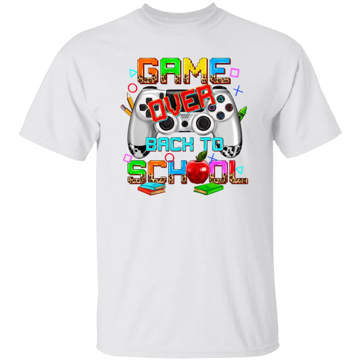 Back to school teacher T-Shirt gift Game over back to school game console Unisex tee Sand White Sport Grey-Family-Gift-Planet