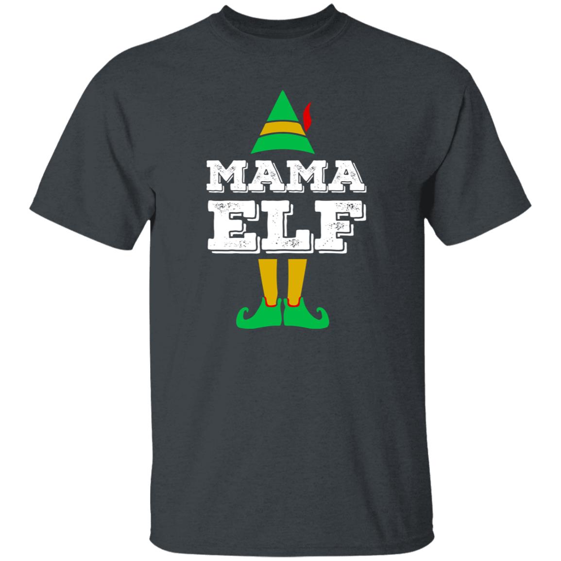 Mama Elf Christmas Unisex Shirt Mother elf Holiday tee Black Dark Heather-Family-Gift-Planet