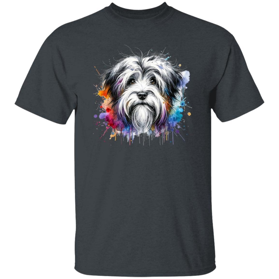 Tibetan Terrier dog mama Color Splash Unisex T-shirt Black Navy Dark Heather-Family-Gift-Planet