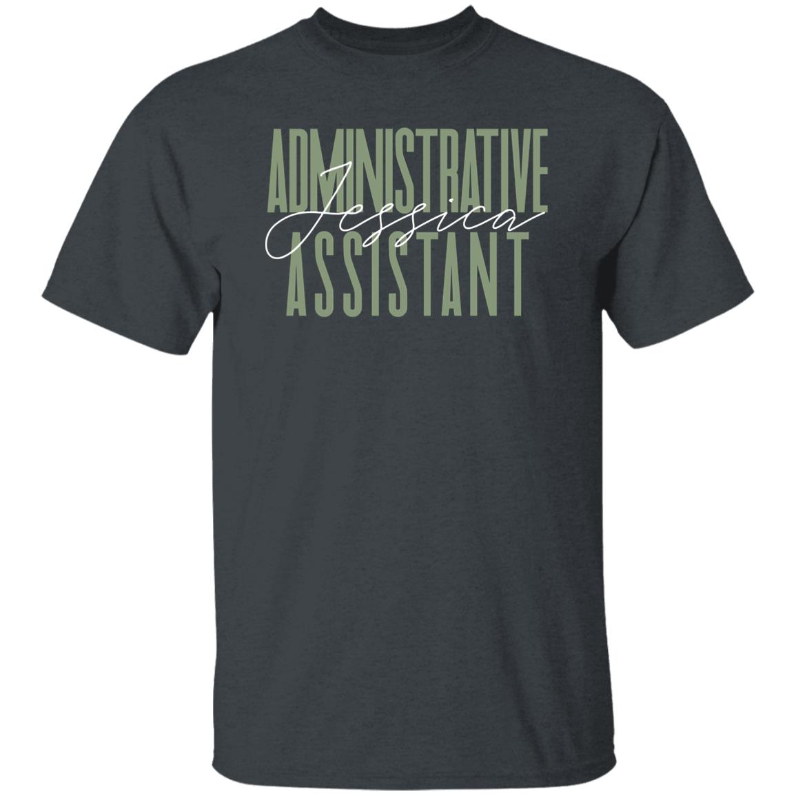 Administrative assistant T-Shirt gift School admin staff Customized Unisex tee Black Navy Dark Heather-Family-Gift-Planet