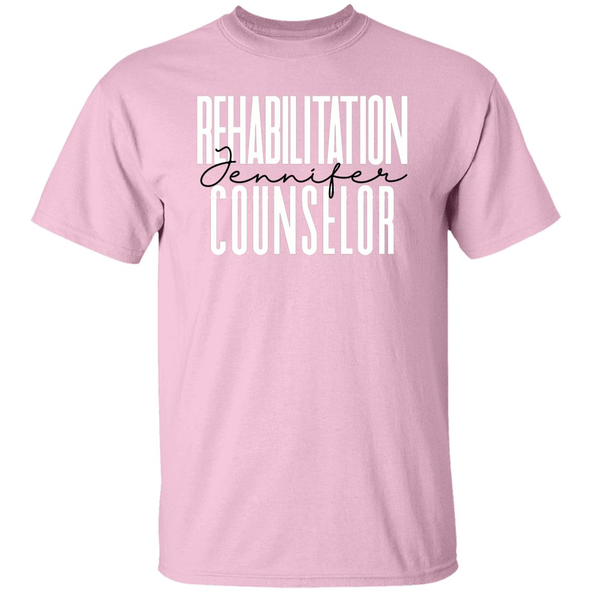 Personalized rehabilitation counselor T-shirt gift Custom name Rehab squad Unisex Tee Sand Pink Light Blue-Family-Gift-Planet