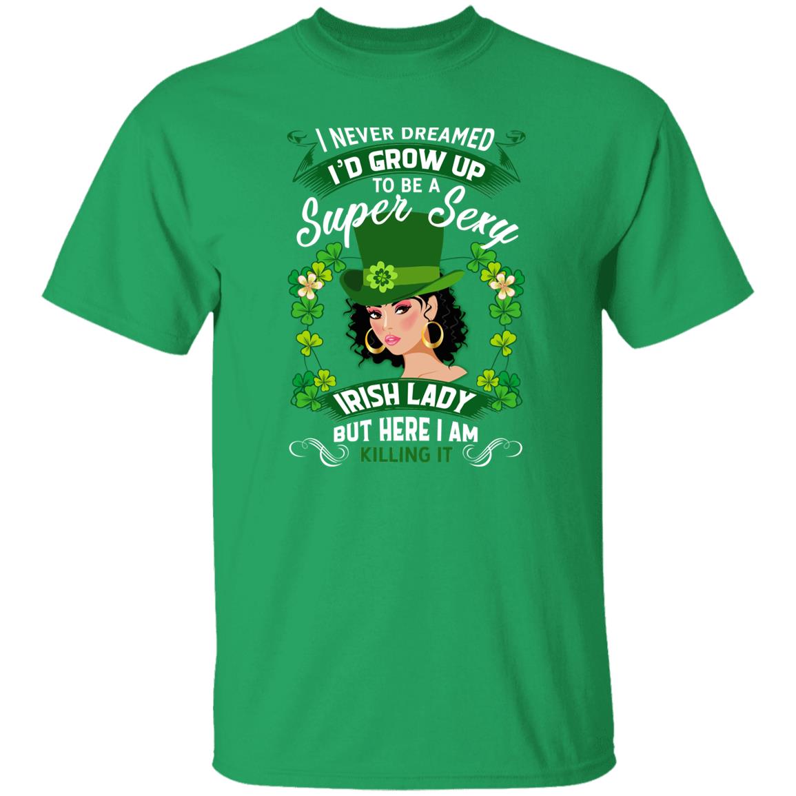Super Sexy Irish Lady St Patrick Day Unisex t-shirt 4XL 5XL 6XL Irish Green-Irish Green-Family-Gift-Planet