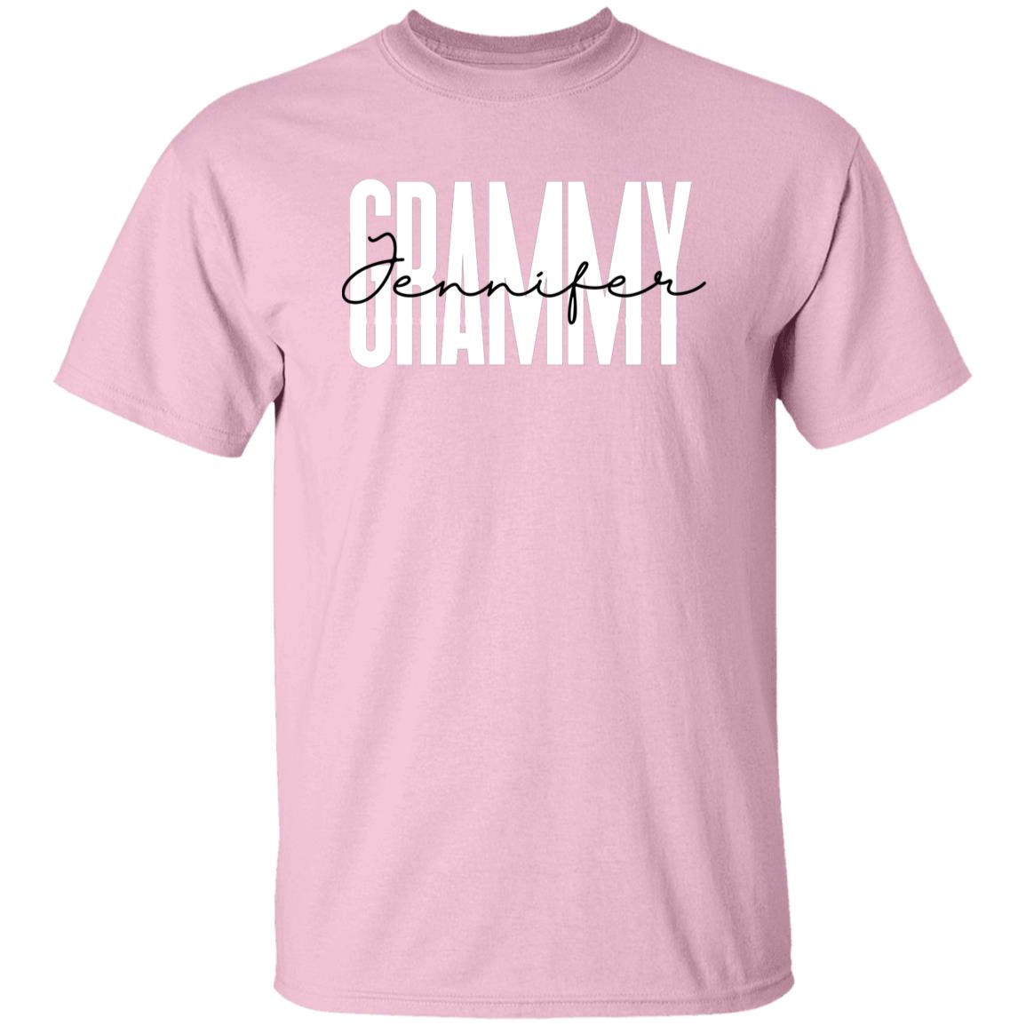 Personalized Grammy Unisex T-shirt Custom Name grandmother tee Sand Blue Pink-Family-Gift-Planet