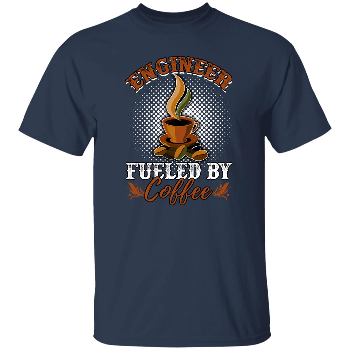 Engineer fueled by coffee Unisex shirt gift chemical engineer tee black navy dark heather-Navy-Family-Gift-Planet