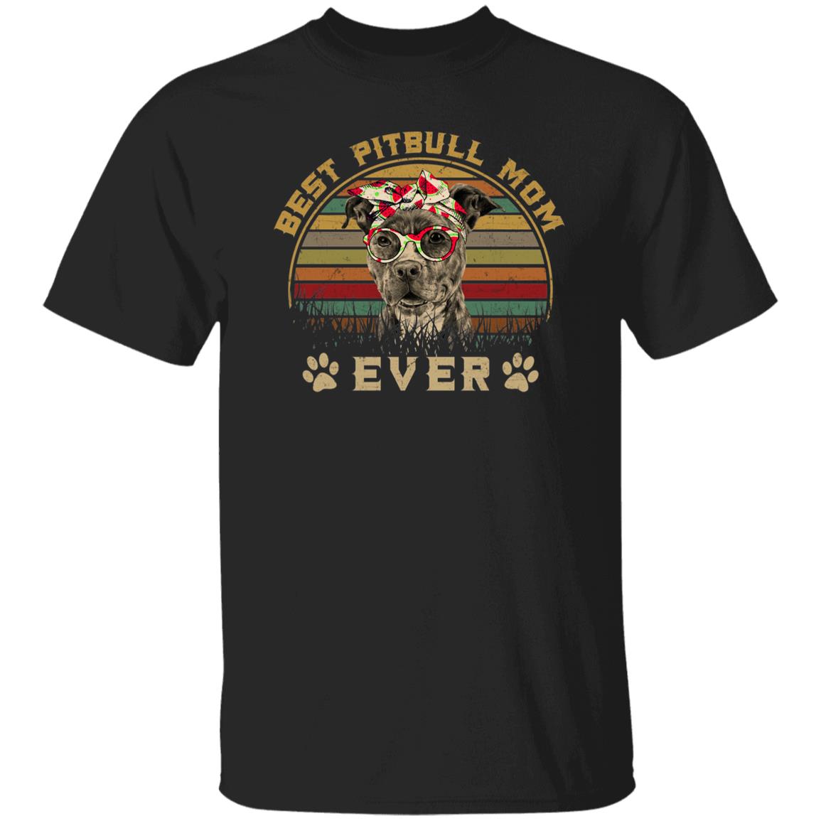 Best Pitbull Mom Ever Unisex T-Shirt gift Pitbull dog owner tee black dark heather-Family-Gift-Planet