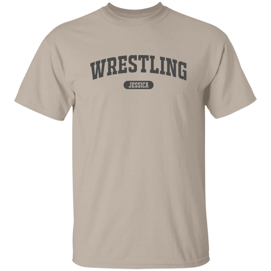 Wrestling Personalized Unisex T-shirt Custom Wrestler White Sand Light Blue-Family-Gift-Planet