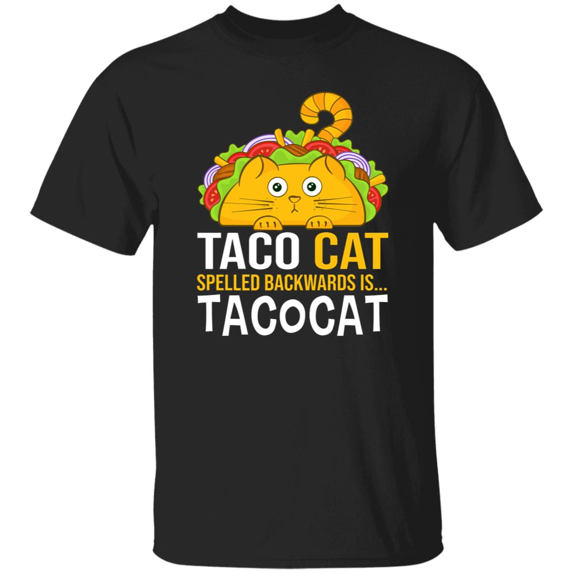 Taco Cat Spelled backwards T-Shirt gift Taco lover Cat mom Unisex Tee Black Navy Dark Heather-Family-Gift-Planet