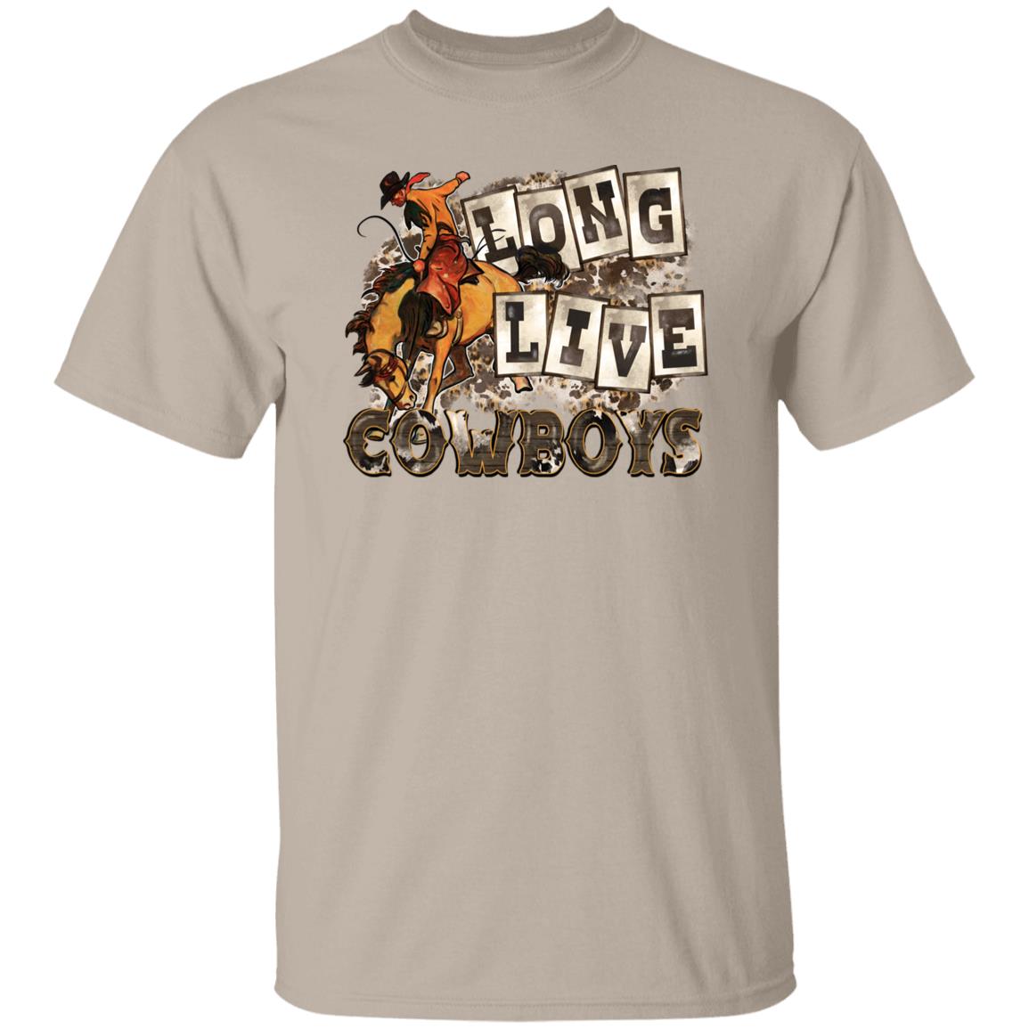 Long live cowboys T-Shirt gift Trendy Western horse cowboy Unisex Tee Sand White Sport Grey-Family-Gift-Planet