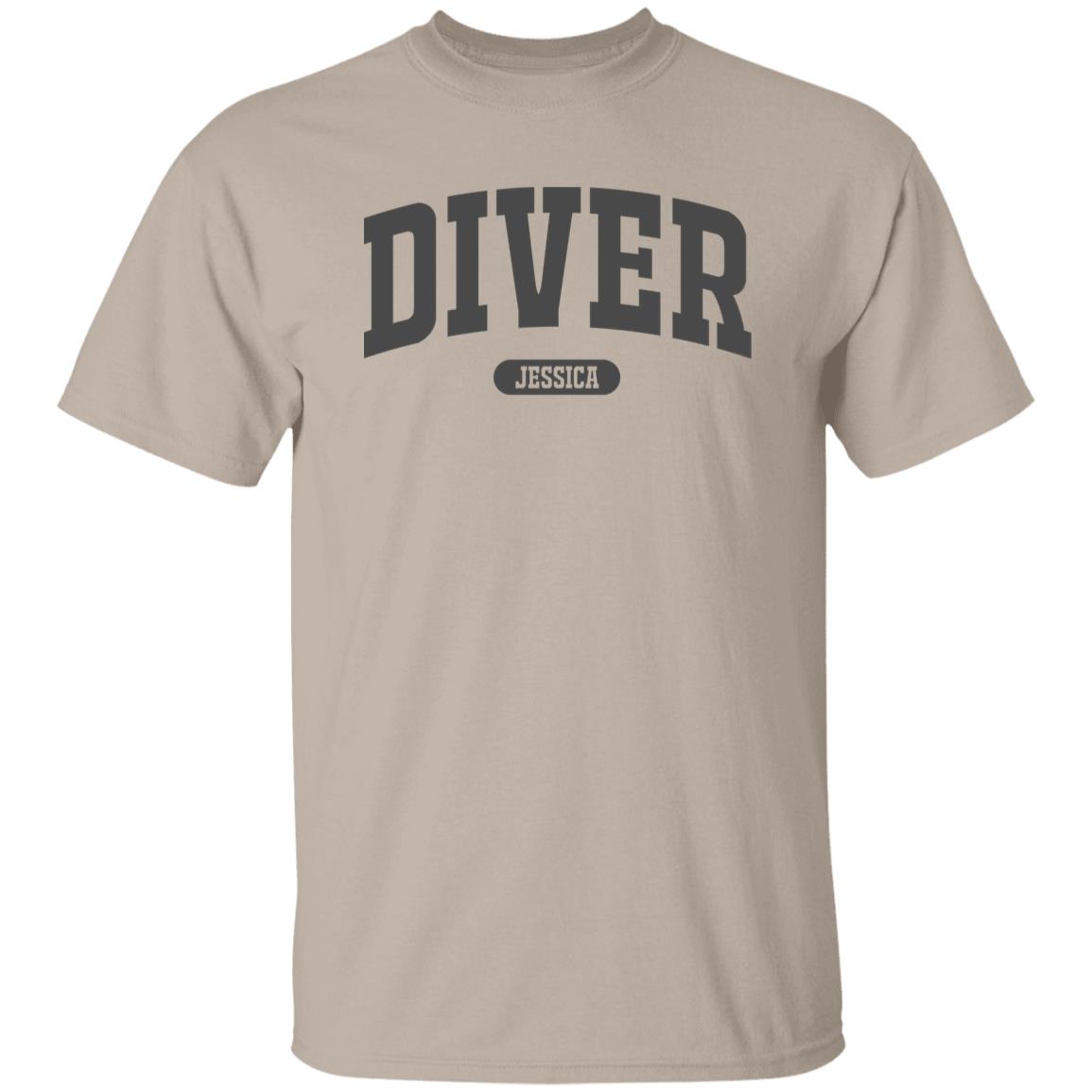 Diver Personalized Unisex T-shirt Custom Scuba diving White Sand Light Blue-Family-Gift-Planet