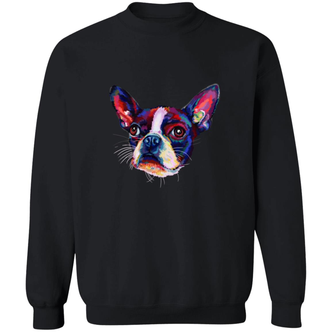 Abstract Boston terrier dog Unisex Crewneck Sweatshirt with expressive splashes-Family-Gift-Planet