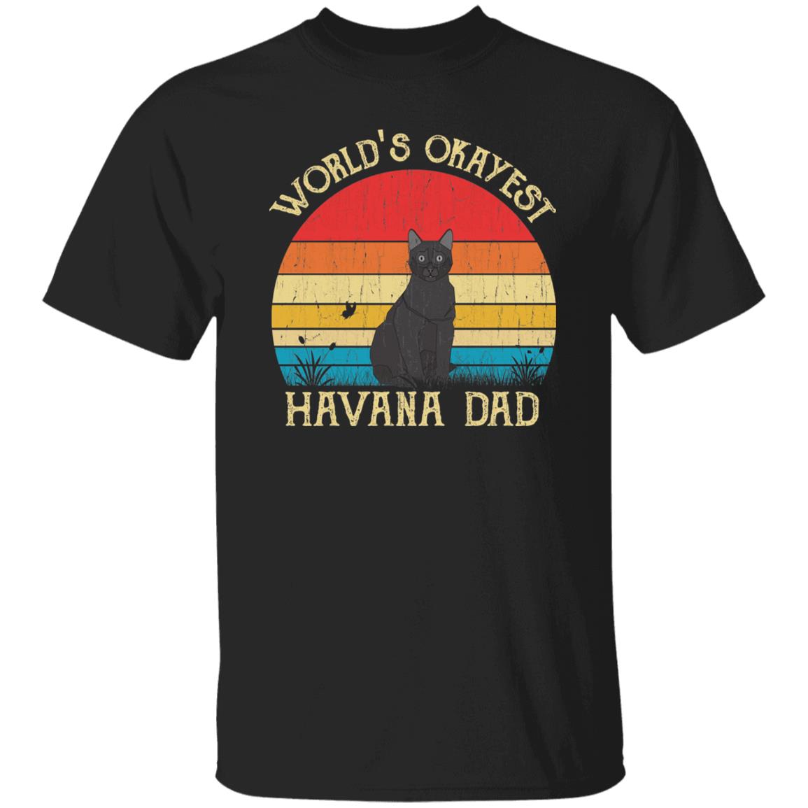 World's Okayest Havana dad Retro Style Unisex T-shirt Black Navy Dark Heather-Black-Family-Gift-Planet