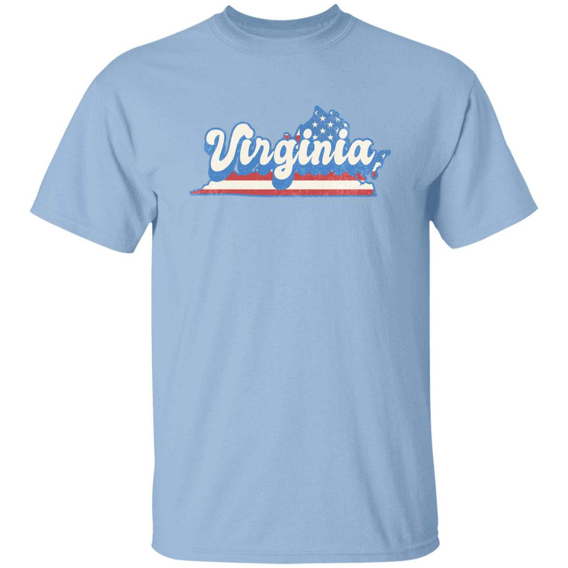 Virginia US flag Unisex T-Shirt American patriotic VI state tee White Ash Blue-Light Blue-Family-Gift-Planet