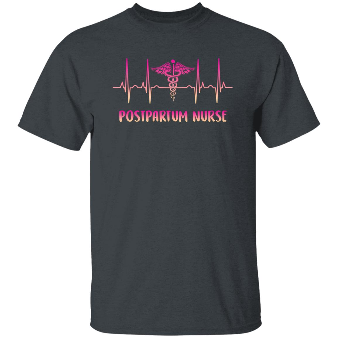 Postpartum nurse Heartbeat T-Shirt NICU midwife postpartum nurse heart beat Unisex Tee Black Navy Dark Heather-Family-Gift-Planet