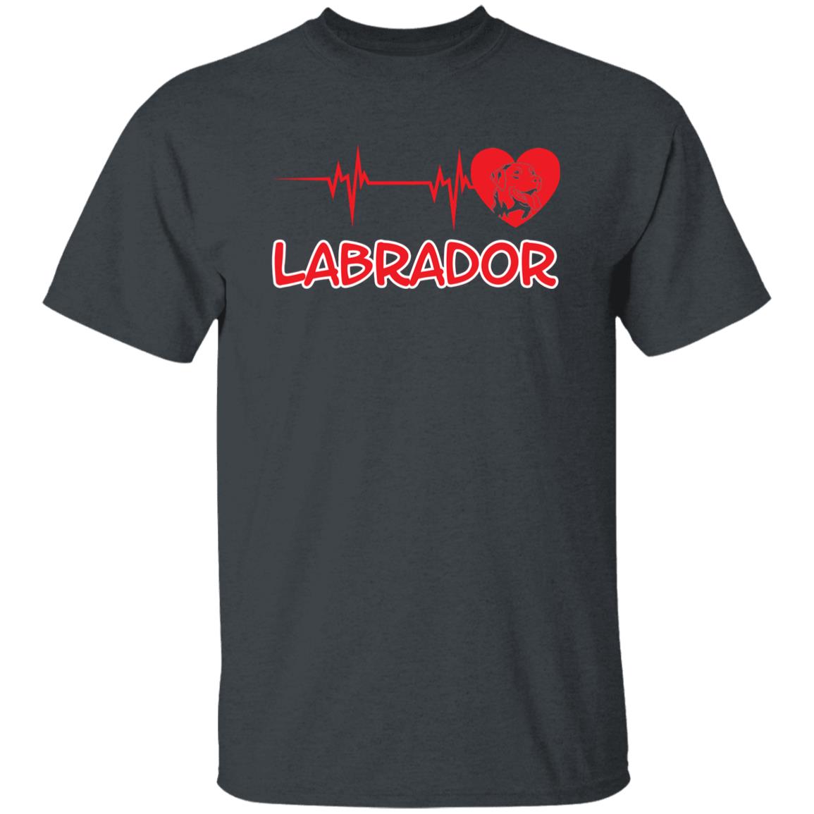 Labrador heartbeat Unisex t-shirt gift Labrador mom tee black navy dark heather-Family-Gift-Planet