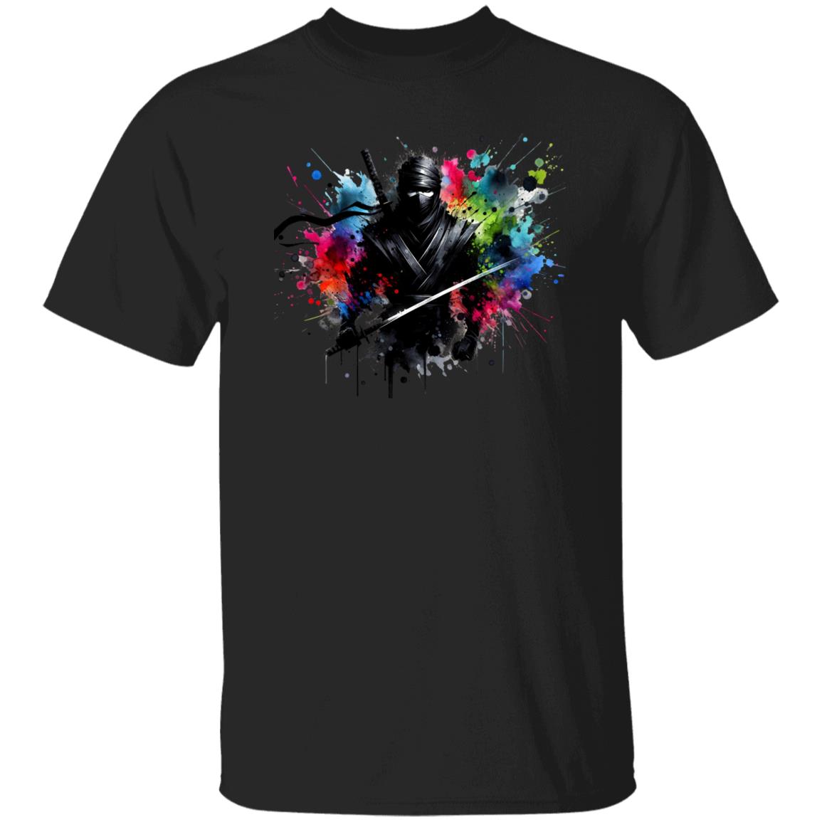 Artistic Ninja Color Splash Unisex T-shirt Ninja in the dark Black Navy Dark Heather-Family-Gift-Planet