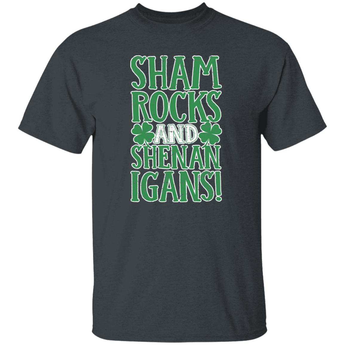 Shamrocks and Shenanigans St Patrick Day Unisex t-shirt 4XL 5XL 6XL Irish Green-Dark Heather-Family-Gift-Planet