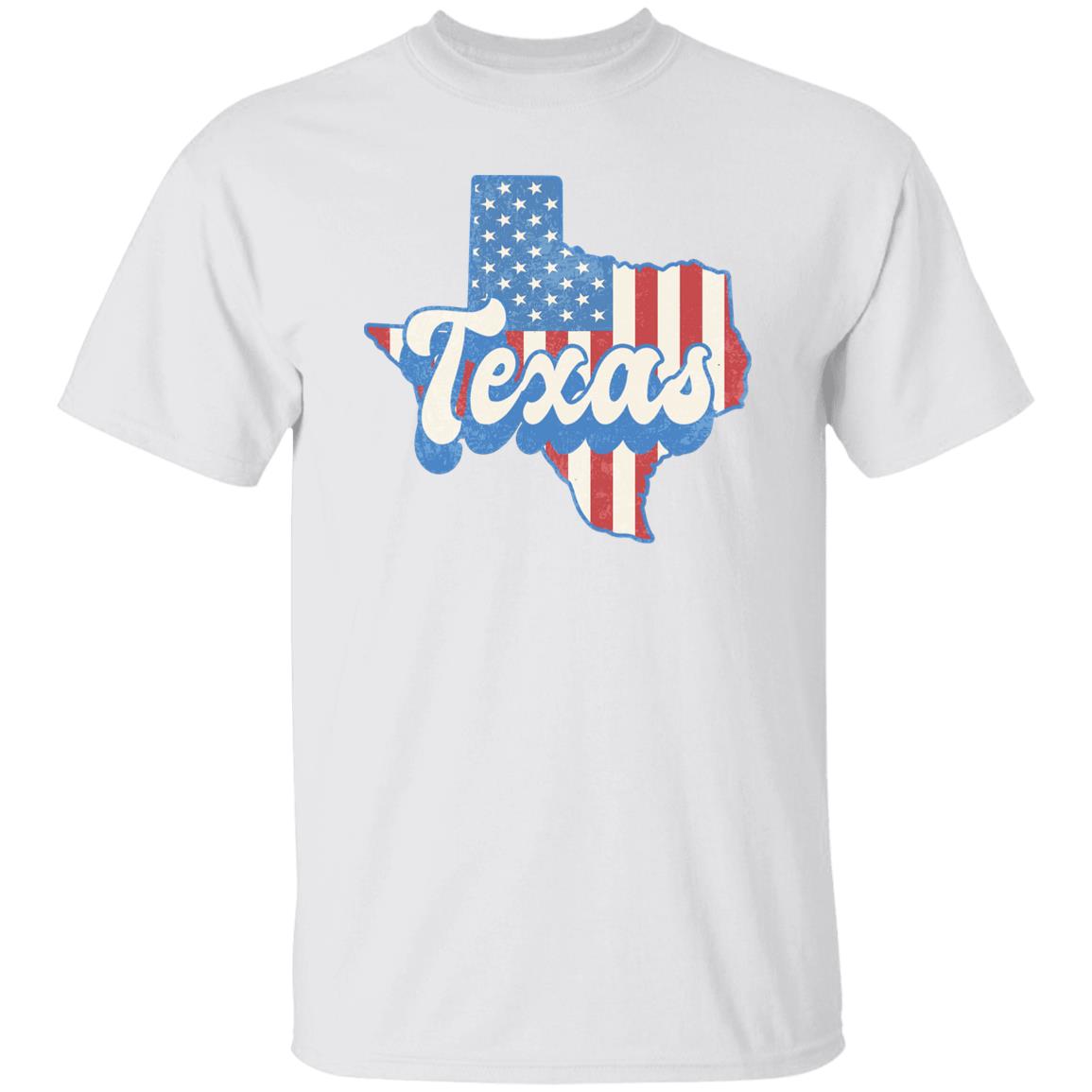 Texas US flag Unisex T-Shirt American patriotic Texas state tee White Ash Blue-White-Family-Gift-Planet
