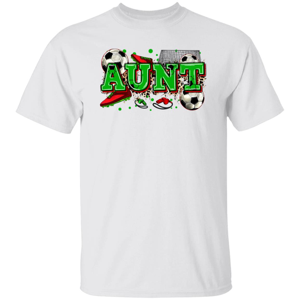 Soccer Aunt T-Shirt soccer player cheer team auntie Unisex tee Sand White Sport Grey-Family-Gift-Planet