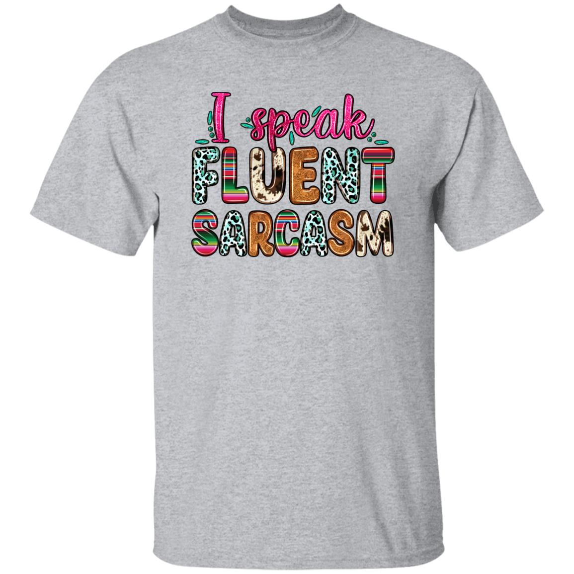 I speak fluent sarcasm T-Shirt Sarcastic Unisex Tee Sand White Sport Grey-Family-Gift-Planet