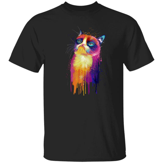 Watercolor Grumpy Cat Unisex shirt S-2XL black navy dark heather-Black-Family-Gift-Planet