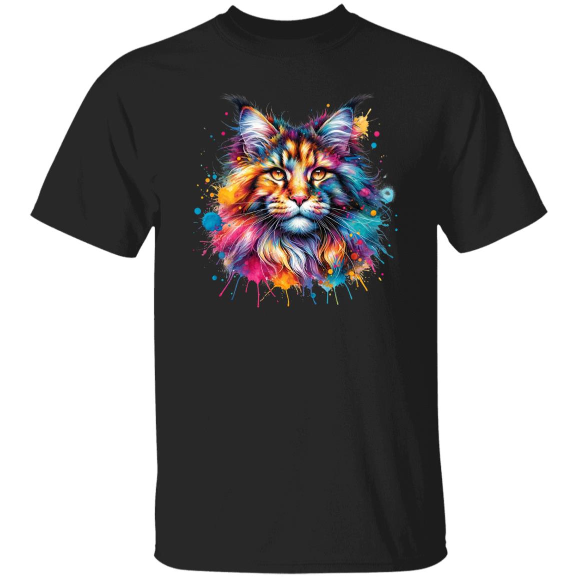 Maine Coon Mama Color Splash Unisex T-Shirt Black Navy Dark Heather-Family-Gift-Planet