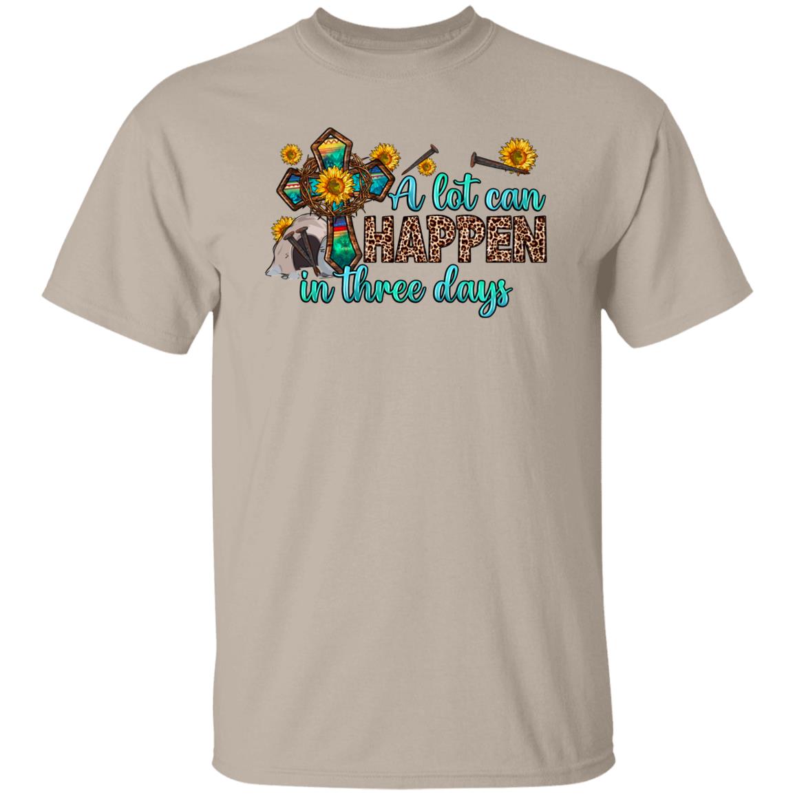 Easter T-Shirt A lot can happen in three days Unisex tee White Sand Grey-Family-Gift-Planet