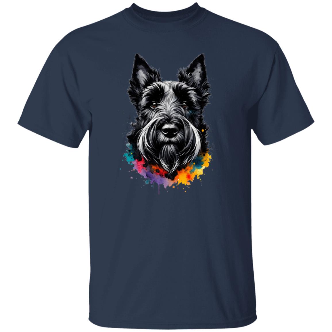 Scottish Terrier dog mama Color Splash Unisex T-shirt Black Navy Dark Heather-Family-Gift-Planet