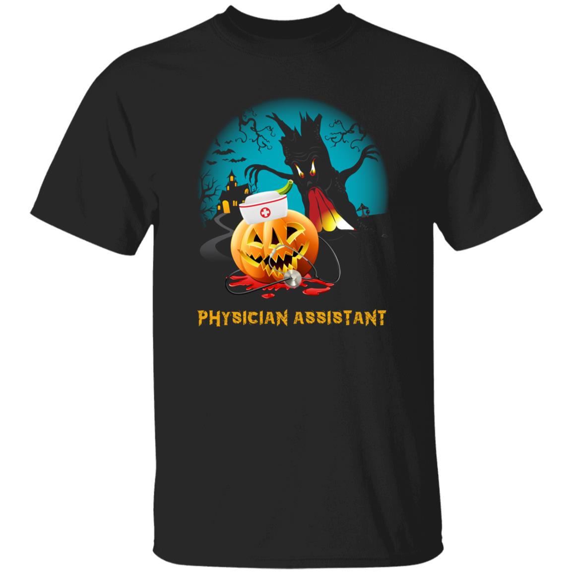 Physician assistant Halloween Unisex T-Shirt Scary Spooky PA school tee Black Dark Heather-Family-Gift-Planet