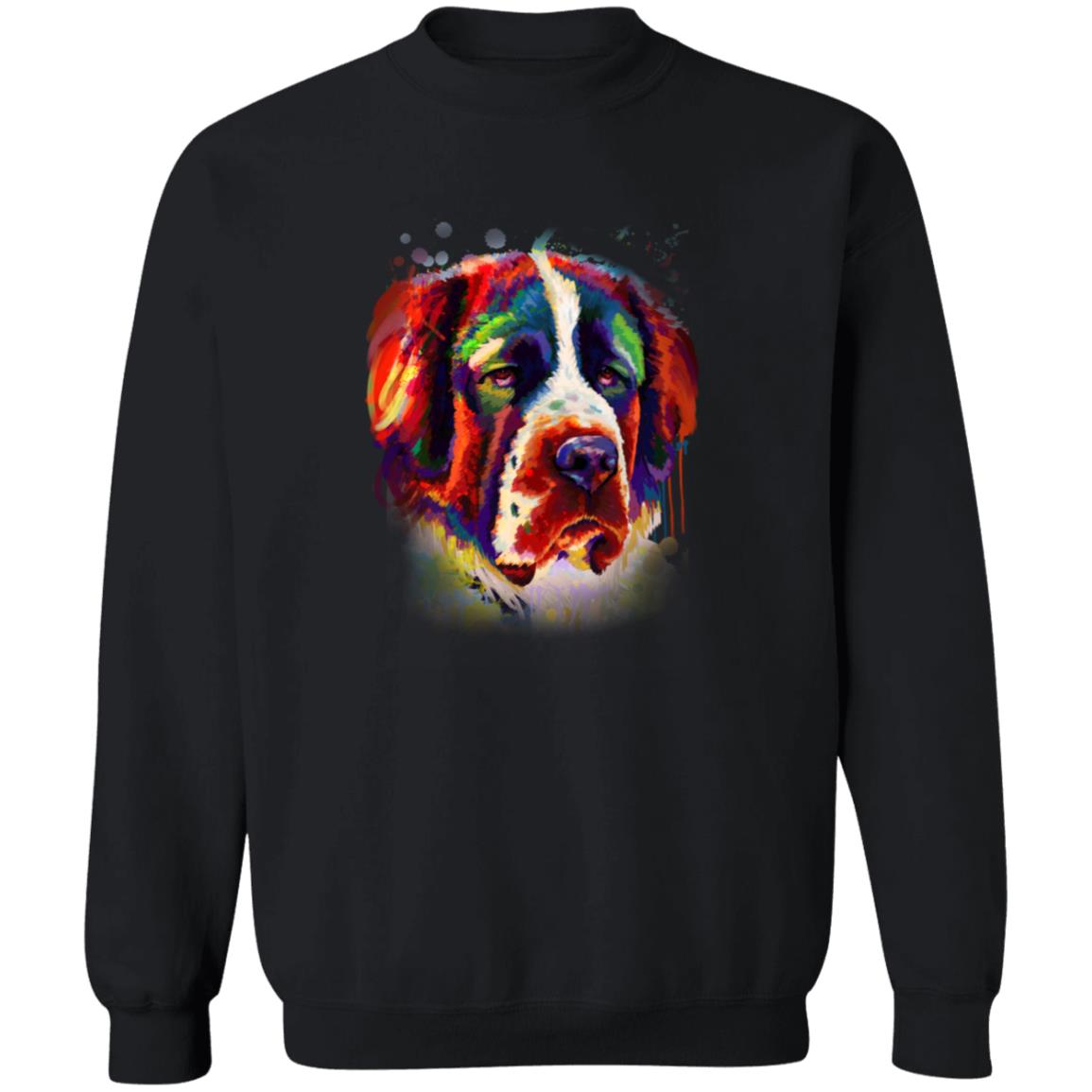 Abstract Bernard dog Unisex Crewneck Sweatshirt with expressive splashes-Family-Gift-Planet