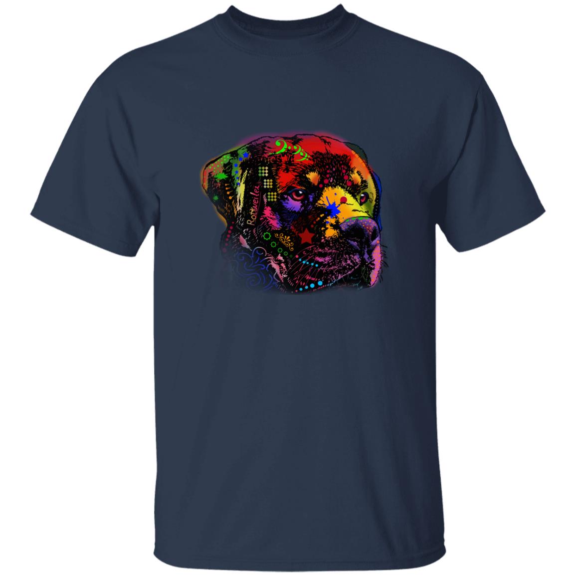 Abstract Rottweiler dog Unisex shirt S-2XL black navy dark heather-Navy-Family-Gift-Planet