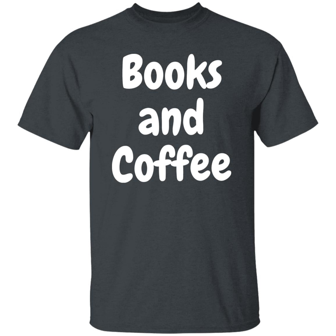 Books and Coffee Unisex Tshirt Reader tee Black Dark Heather Navy-Dark Heather-Family-Gift-Planet