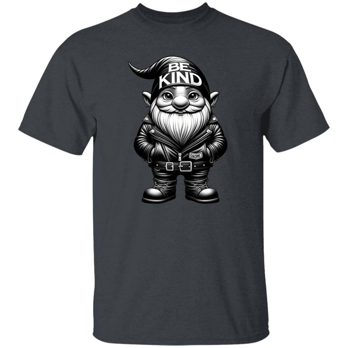 Be kind T-shirt cool motivational Biker gnome unisex tee Black Navy Dark Heather-Dark Heather-Family-Gift-Planet