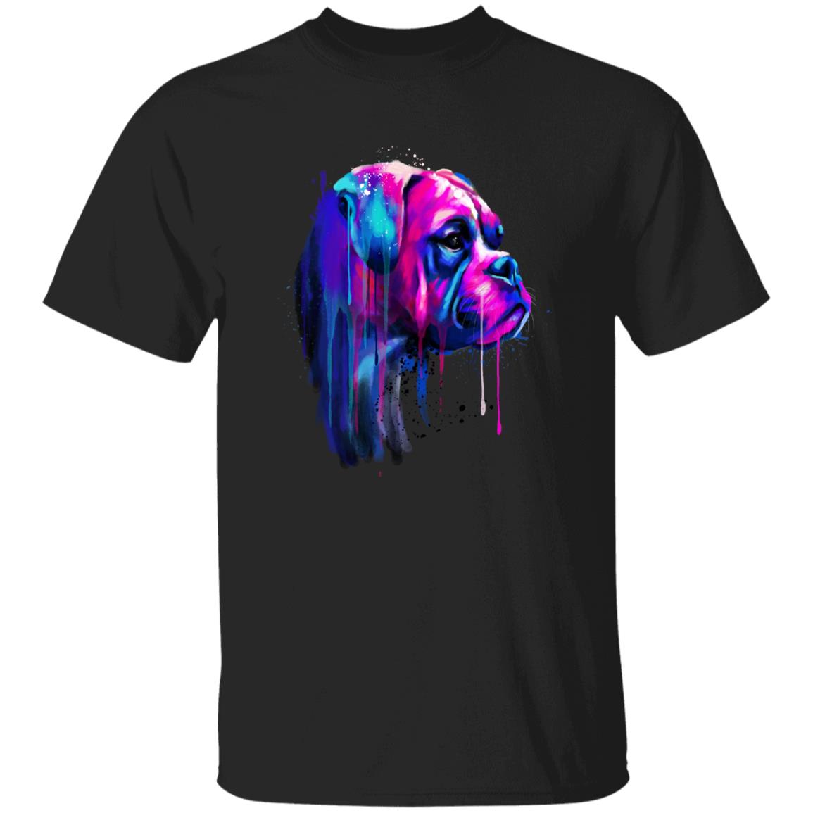 Watercolor Boxer dog Unisex shirt S-2XL black navy dark heather-Black-Family-Gift-Planet