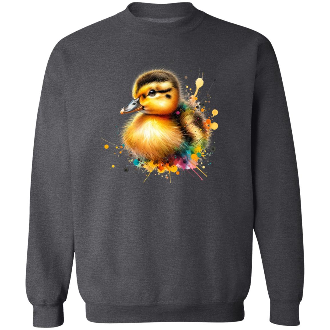 Artistic Duckling Color Splash Unisex Sweatshirt baby duck Black Navy Dark Heather-Family-Gift-Planet