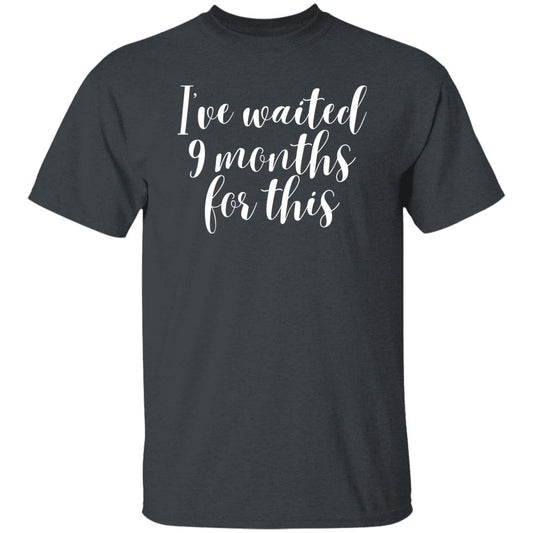 I've waiting 9 months for this Unisex Tshirt New mom tee Black Dark Heather Navy-Dark Heather-Family-Gift-Planet