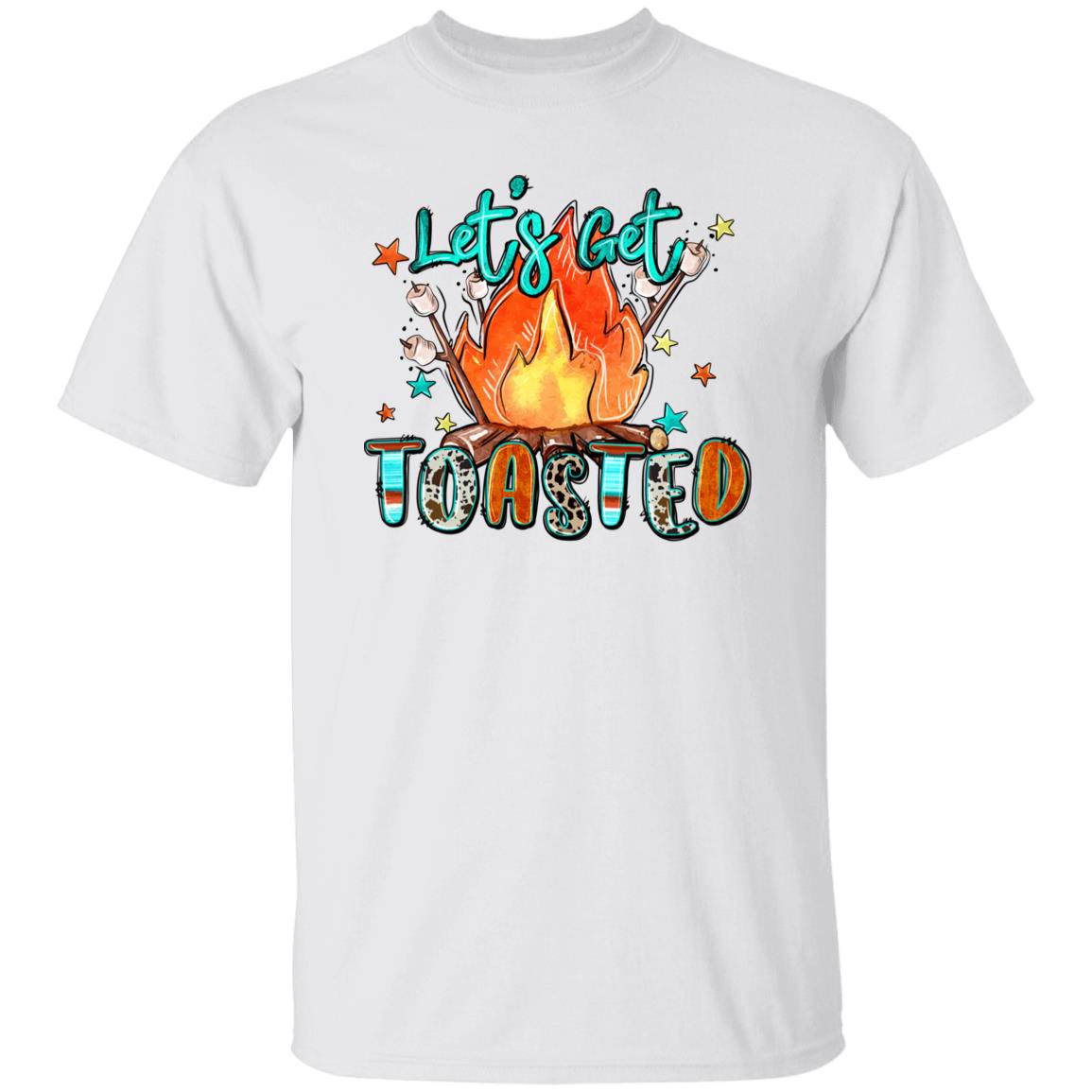 Lets get toasted T-Shirt gift Summer fire camp marshmallow Unisex Tee Sand White Sport Grey-Family-Gift-Planet