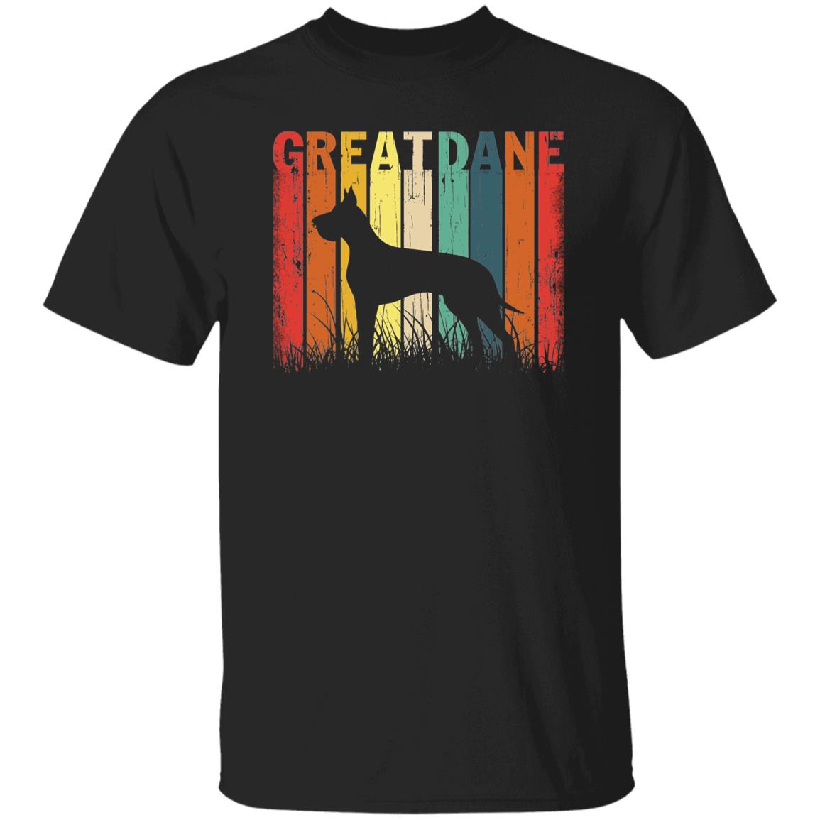 Great Dane T-Shirt gift Great Dane Retro Dog owner Unisex tee Black Navy Dark Heather-Black-Family-Gift-Planet