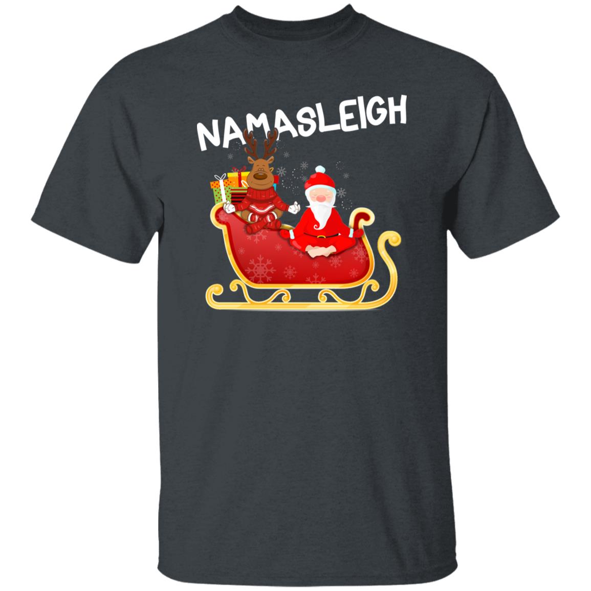 Yoga Christmas Unisex shirt Namasleigh Holiday tee Black Dark Heather-Family-Gift-Planet