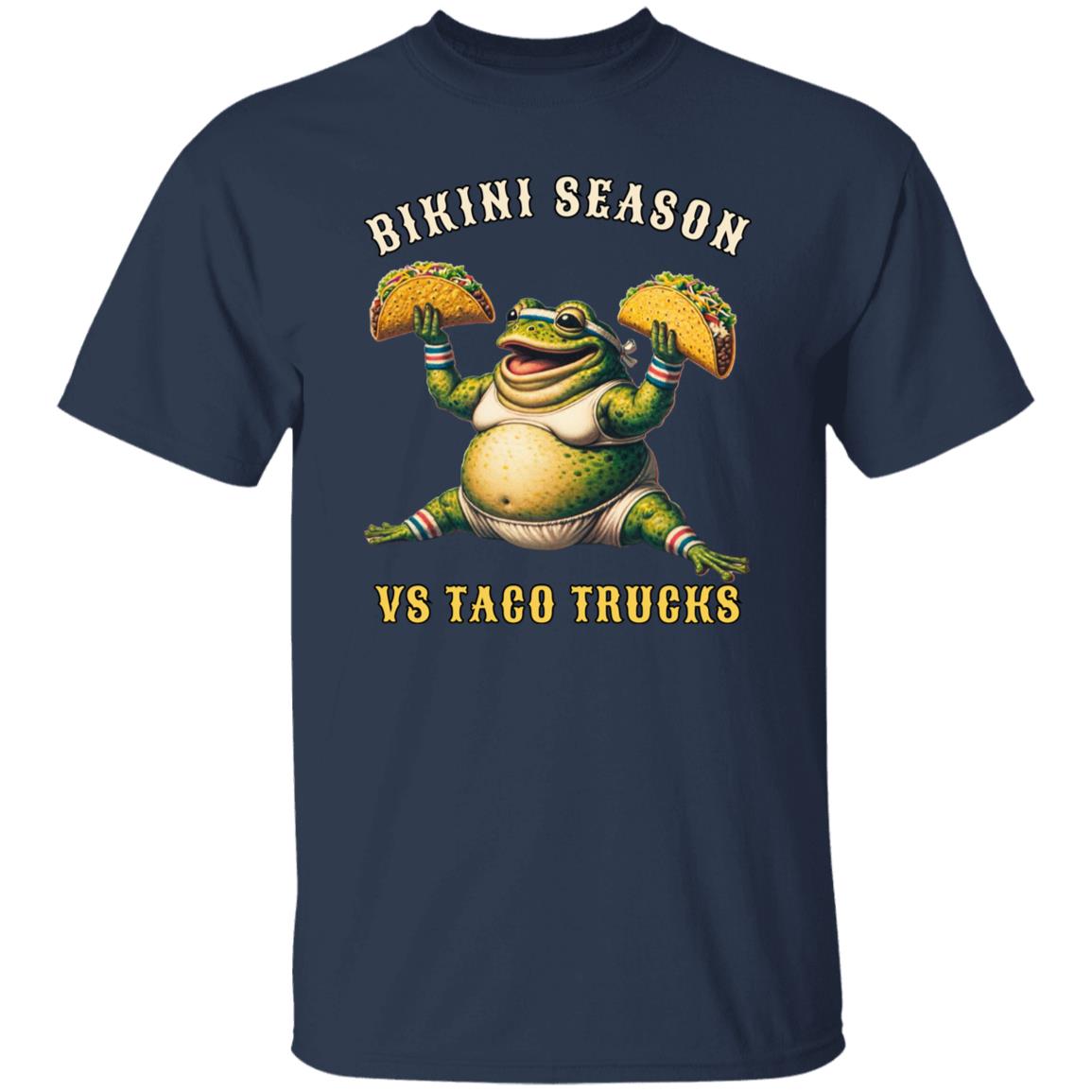 Bikini season vs Taco trucks funny Texas Unisex T-shirt Black Navy Dark Heather-Family-Gift-Planet