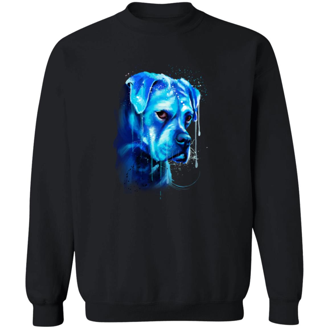 Neon blue Splash Art Pitbull dog Unisex Crewneck Sweatshirt-Family-Gift-Planet