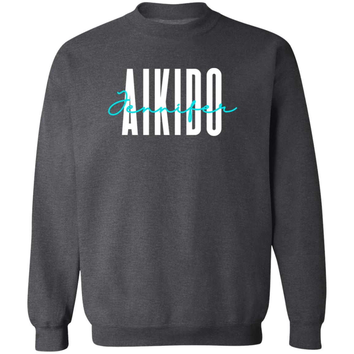 Personalized Aikido Unisex Sweatshirt Custom name aikido trainer Sand Black Dark Heather-Family-Gift-Planet